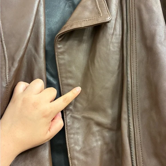 Badgley Mischka Women's Chocolate Genuine Leather Jacket Size 3X - Picture 6 of 9